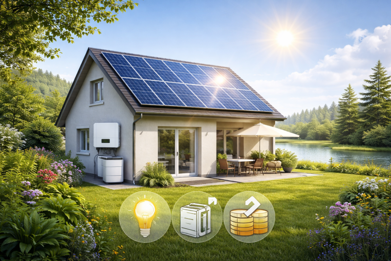 Système solaire monophasé : solution efficace et économique pour produire de l’électricité domestique et maximiser l’autoconsommation à Le Teich